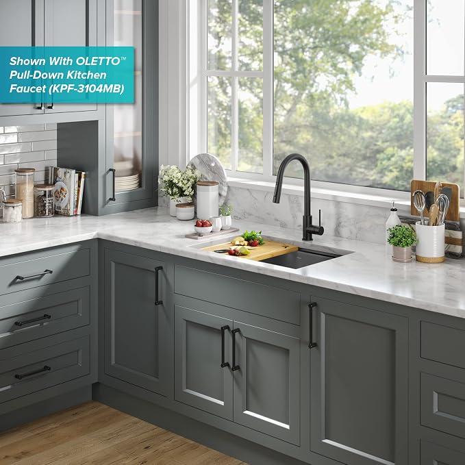 KRAUS Kore Workstation 27-inch Undermount 16 Gauge Black Stainless Kitchen Sink - Image 13