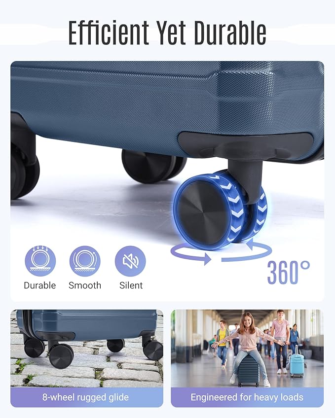 LIGHT FLIGHT Luggage Sets, 3 Piece Durable Suitcase Set - Image 4