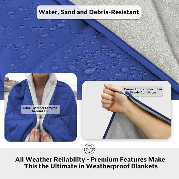 STOVER Outdoor Waterproof Fleece Travel Blanket - Image 2