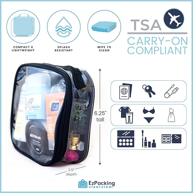 EzPacking Clear TSA Approved 3-1-1 Travel Toiletry Bag - Image 3