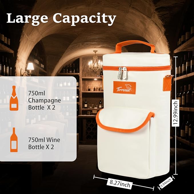 Tirrinia 2 Bottle Wine Gift Tote Carrier - Image 5