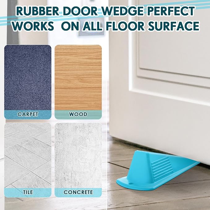 Frienda 6 Pcs Jumbo Door Stoppers Heavy Duty Door Stopper Tall up to 2inch Tall - Image 4