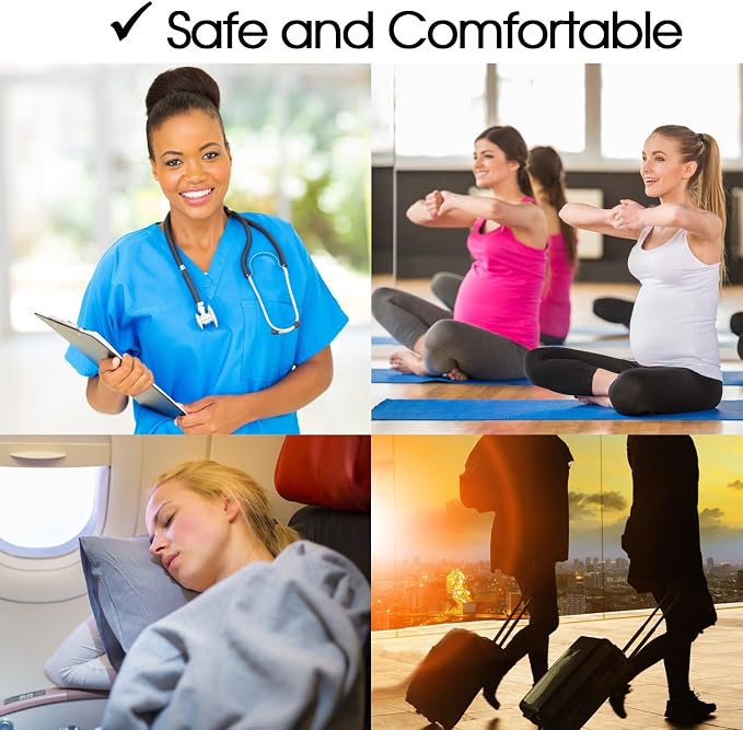 Cotton Compression Socks for Women & Men. 15-20 mmHg Support Knee-High Black S/M - Image 6