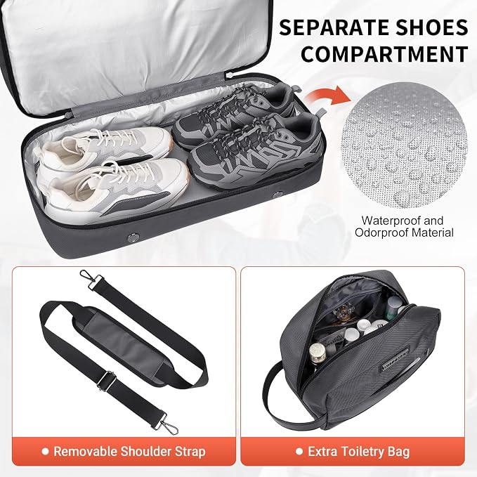 WITZMAN Weekender Bags for Men Women Carry On Duffle Overnight Bag - Image 4