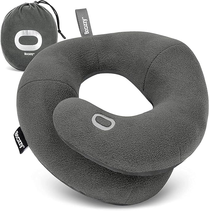 BCOZZY Travel Neck Pillow for Airplane – Patented Double Support for Head by BCOZZY