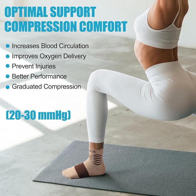 NEENCA Professional Compression Socks, Medical Athletic Ankle Socks - Image 5