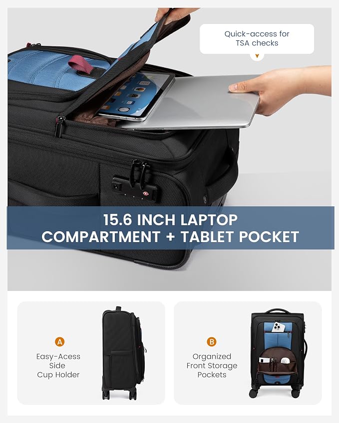 Carry On Luggage 22x14x9 Airline Approved, 22-Inch Suitcases - Image 3