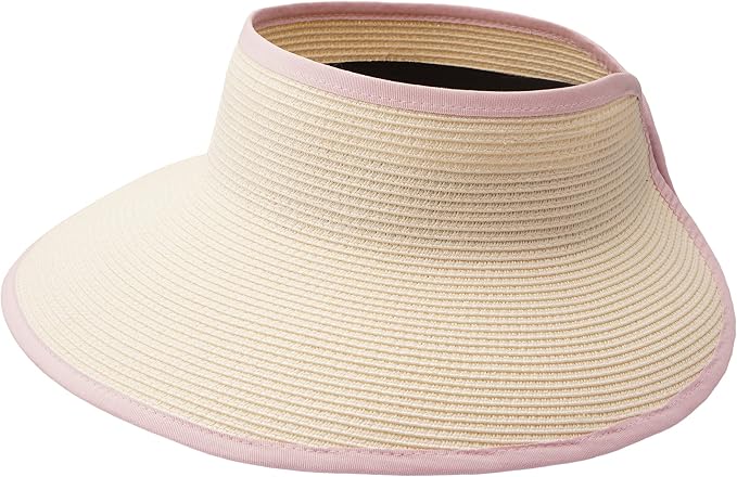 Joywant Womens Sun Visor Hats, Packable Wide Brim Ponytail Beach Hat Straw by Joywant