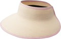 Joywant Womens Sun Visor Hats, Packable Wide Brim Ponytail Beach Hat Straw by Joywant