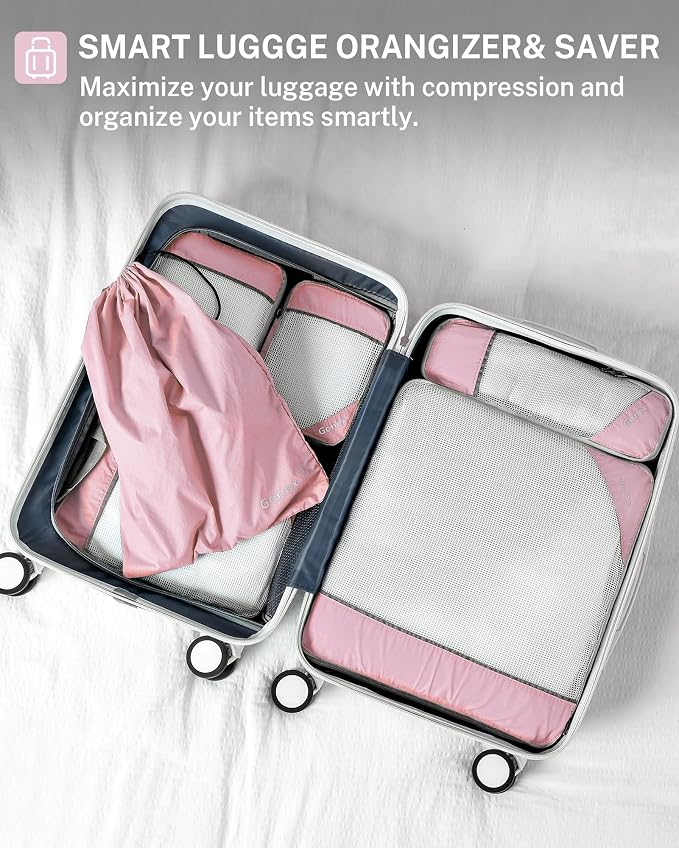 Compression Packing Cubes, Gonex Extensible Storage Mesh Bags Organizers - Image 6