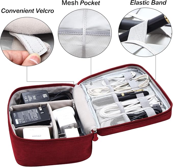 VOCUS Electronics Organizer Travel Cable Organizer Bag - Image 5