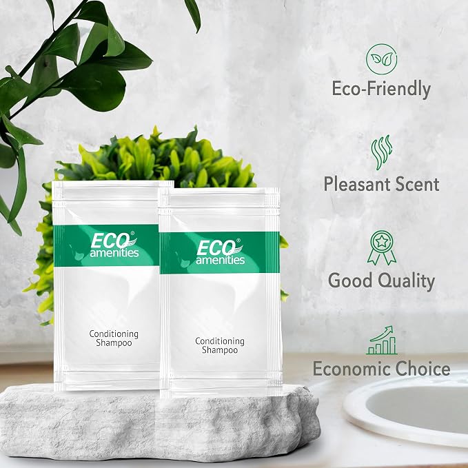 ECO Sachet Individually Wrapped Toiletries, Travel Size Bulk Shampoo and - Image 3