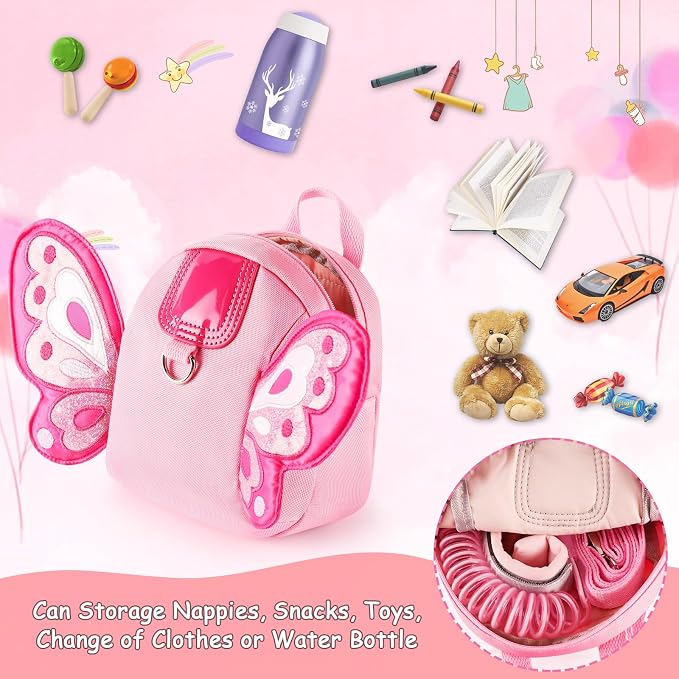 Accmor Toddler Harness Backpack Leash, Cute Butterfly Kid Backpacks - Image 2
