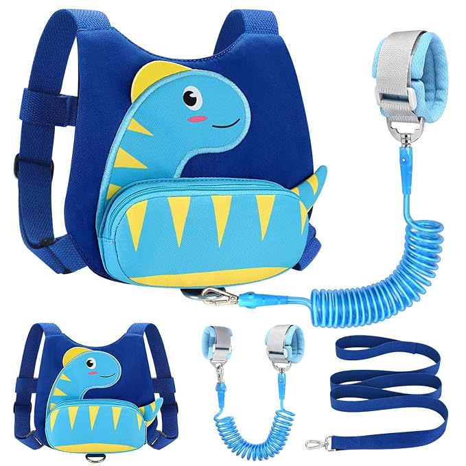 Accmor Toddler Harness with Leash, Cute Dinosaur Kids Harness + Anti Lost Wrist by Accmor