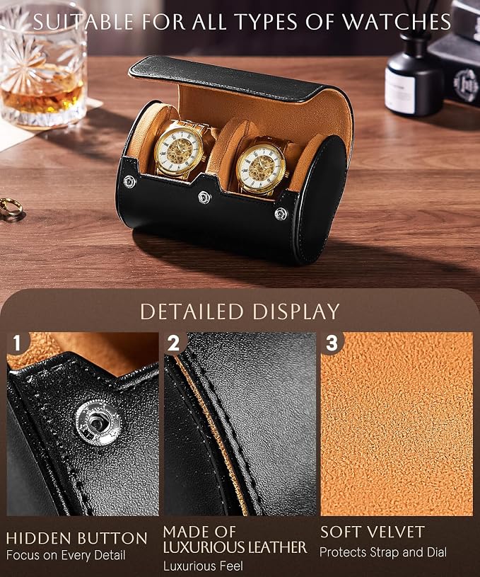 Homde Travel Watch Box Leather: Traveling Case - Image 4