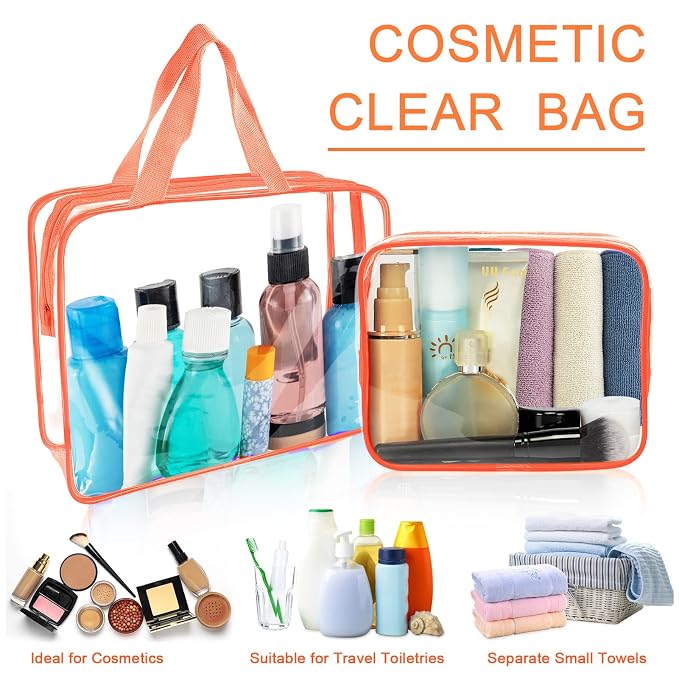APREUTY Clear Makeup Bags, TSA Approved 6 Pcs Cosmetic Makeup Bags Set Clear PVC - Image 5