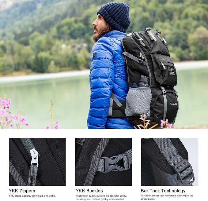 MOUNTAINTOP 40L Hiking Backpack Lightweight Travel Backpack - Image 6