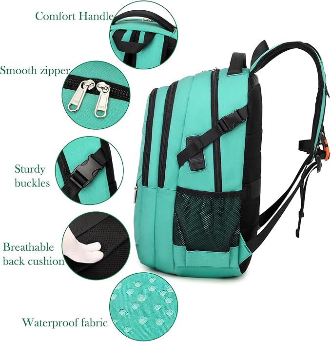 FENGDONG 17.3 inch Large Laptop Backpack Durable Waterproof Travel College - Image 4