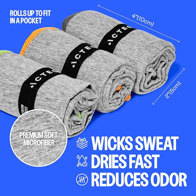 Acteon New Microfiber Quick Dry Gym Towel, Fast Drying, Men & Women Small - Image 4