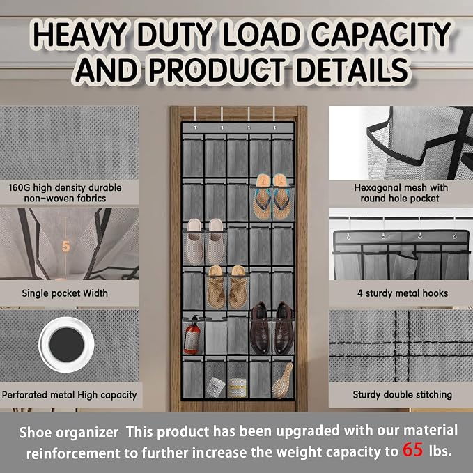2PCS Over the Door Shoe Organizer - Image 2