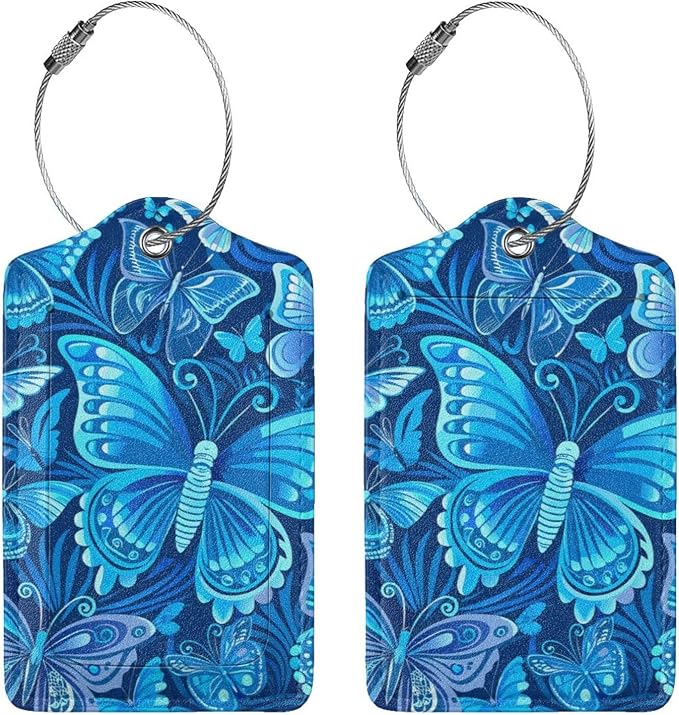 2 Pack Luggage Tag for Suitcase, Cute Unique Leather Suitcase Tags Identifiers - Image 5