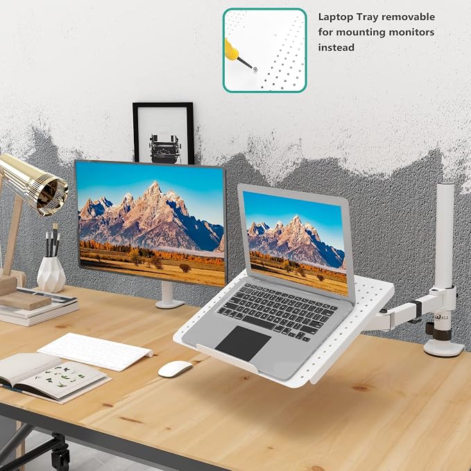 WALI Laptop Mount Arm for Desk, Laptop Tray, Fully Adjustable, - Image 8