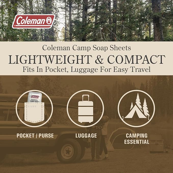 Coleman Camp Soap Sheets – 25 Travel Soap Sheets - Image 5
