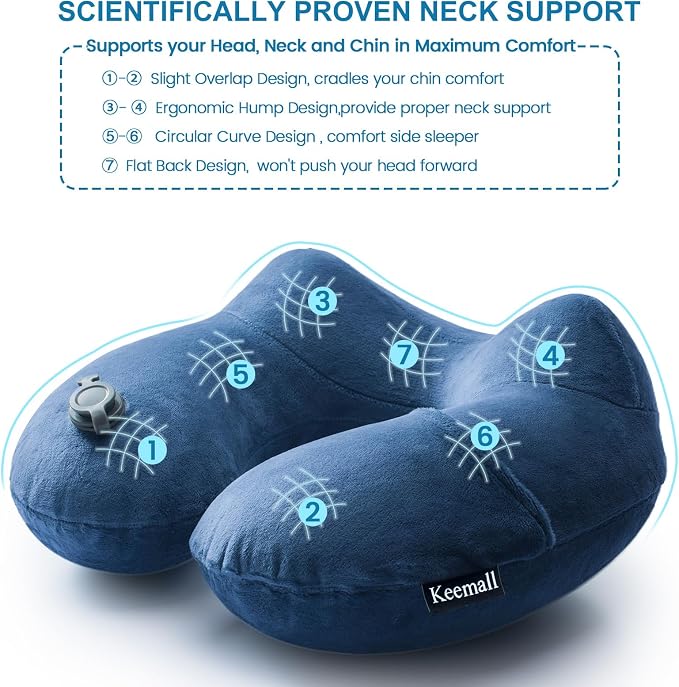 Inflatable Neck Pillow Airplane, Comfortable Inflatable Travel Neck Pillows - Image 4