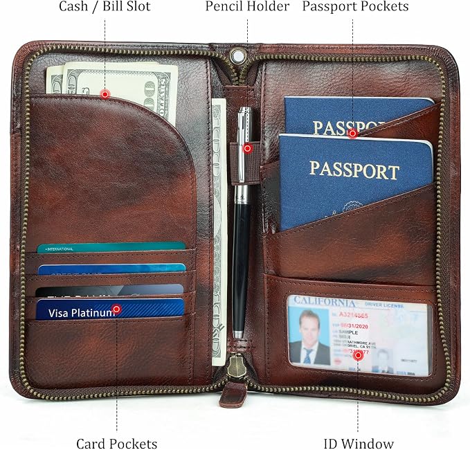 Polare Full Grain Leather Passport Holder - Image 5