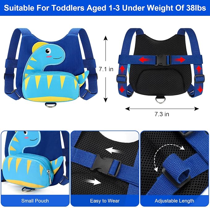 Accmor Toddler Harness with Leash, Cute Dinosaur Kids Harness + Anti Lost Wrist - Image 2