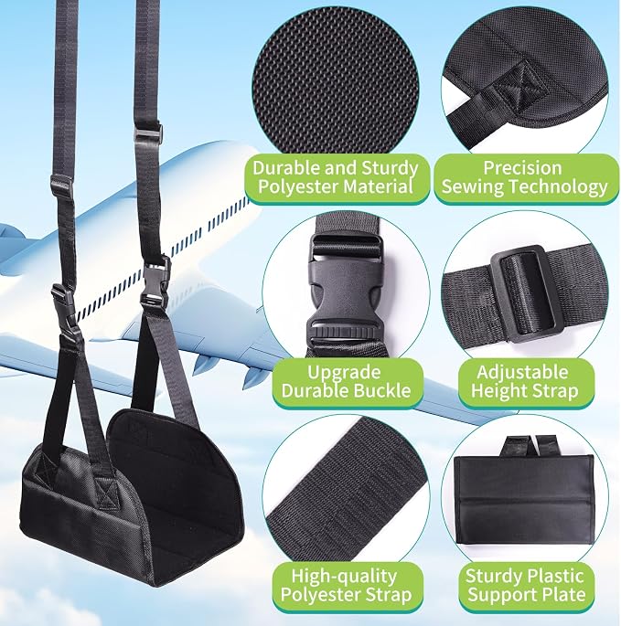 Lefeke Airplane Foot Hammock, Adjustable Foot Hammock - Image 5