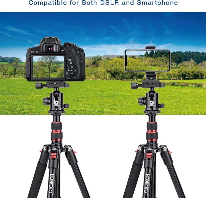 BONFOTO B690A Camera Tripod for Travel, Lightweight Aluminum Portable DSLR - Image 4