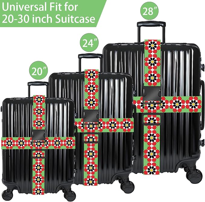 Flowers Luggage Straps for Suitcases, Adjustable Luggage Travel Belts to Keep - Image 3