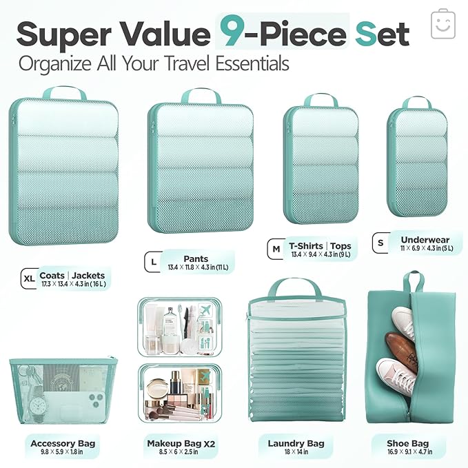 Veken 9/11 Set Compression Packing Cubes - Image 2
