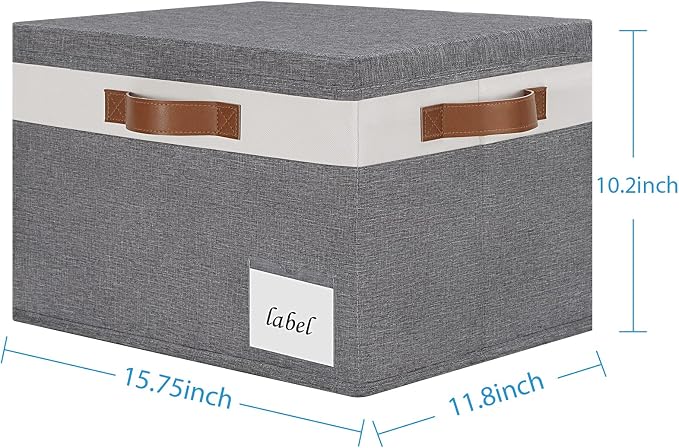 Extra Large Storage Bins with Lids, Foldable Fabric Storage Baskets with Lids - Image 2