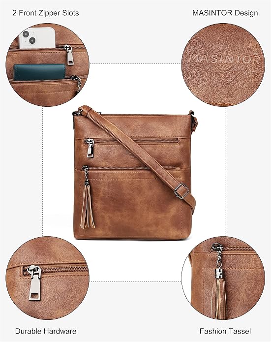 MASINTOR Crossbody Purses for Women, Adjustable Strap Shoulder Bag - Image 6