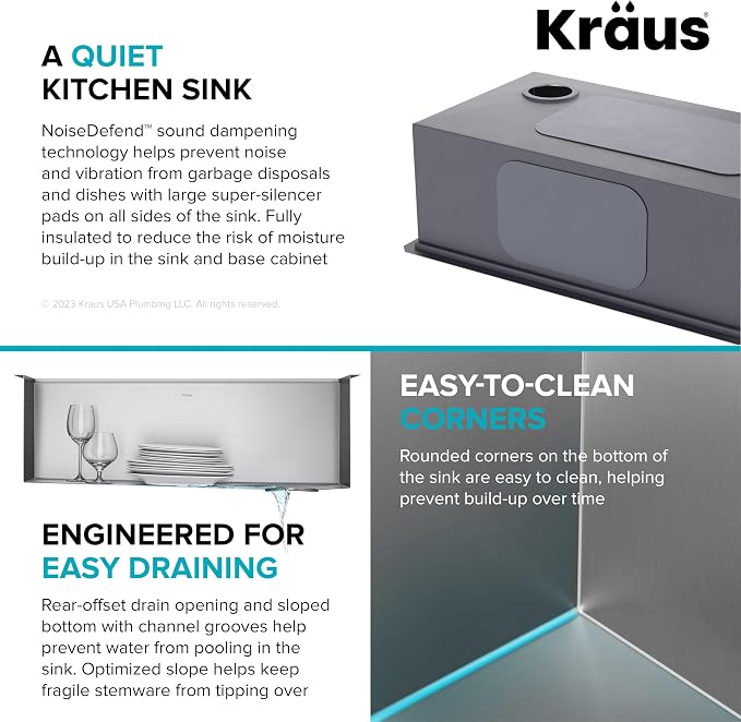 KRAUS Kore 36-Inch Undermount Workstation 16 Gauge Single Bowl Stainless Steel - Image 10