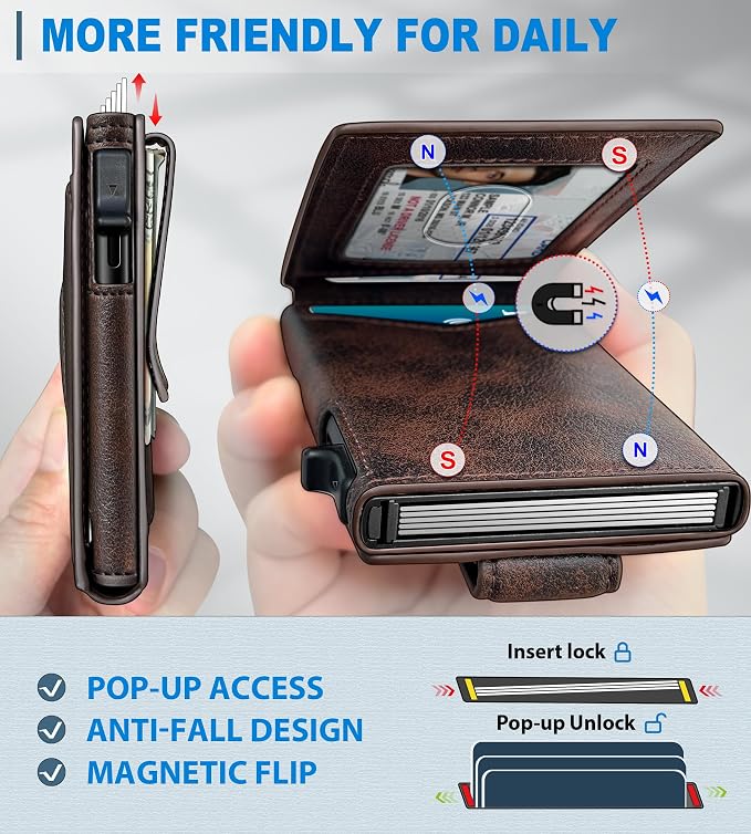 Airtag Wallet for Men, with Money Clip Gift Boxed, Slim Front Pocket Wallet - Image 3