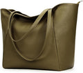 KALIDI Large Tote Bag Vegan Leather Casual Zipper Work Bag Weekender Hobo by KALIDI
