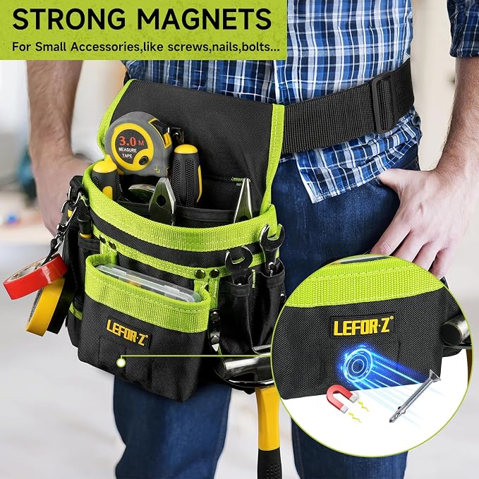 Tool Belt, Magnetic Tool Pouch, 14-Pockets Tool Belts - Image 3