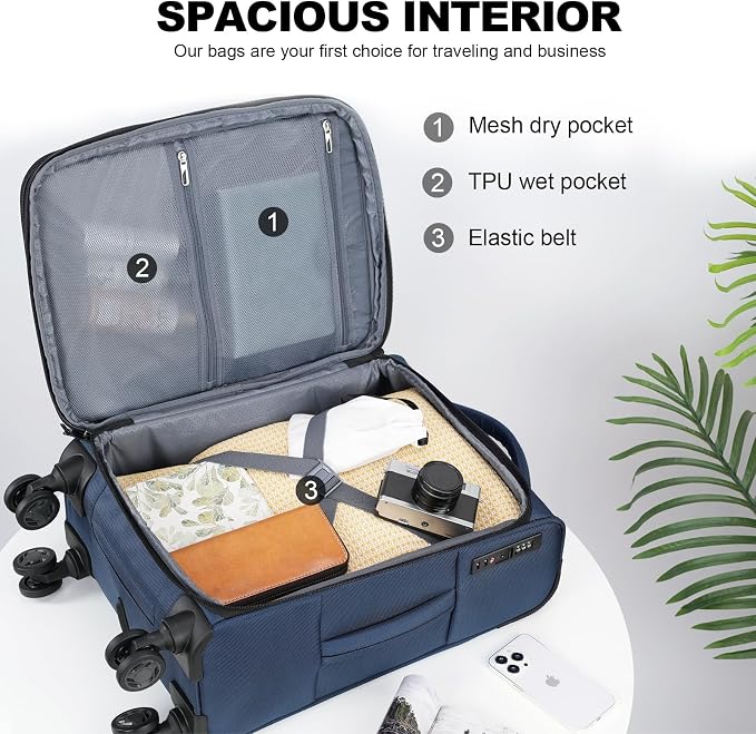 KROSER Softside Expandable Carry On Luggage - Image 3