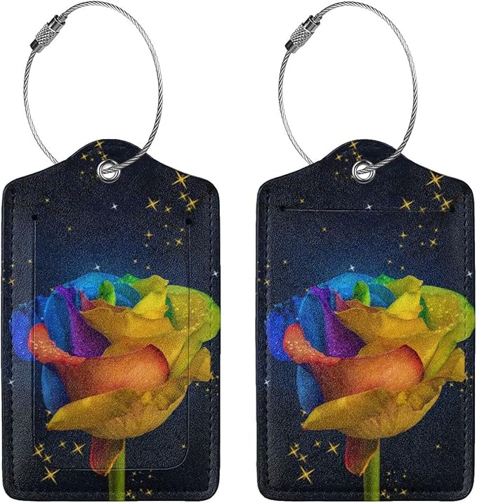 2 Pack Luggage Tag for Suitcase, Cute Unique Leather Suitcase Tags Identifiers - Image 5