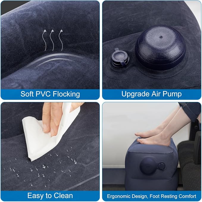1 Pack Inflatable Travel Foot Pillow, Inflatable Leg Pillow Outdoor Stool - Image 4