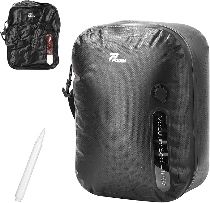 Vacuum Bags for Travel, 180° Open Zipper, IP67 Waterproof, Reusable Space Saver by POIXM