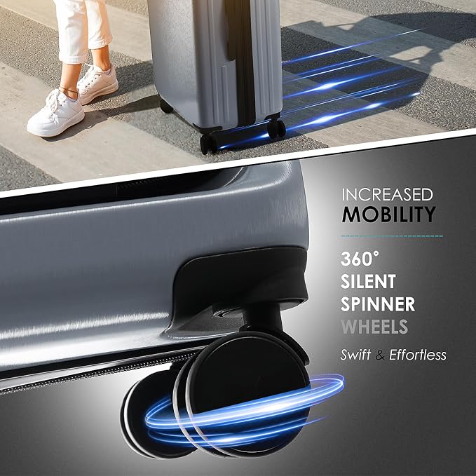 Hard Shell Luggage Sets with Spinner Wheels 4 Piece, Expandable Large Suitcases - Image 6
