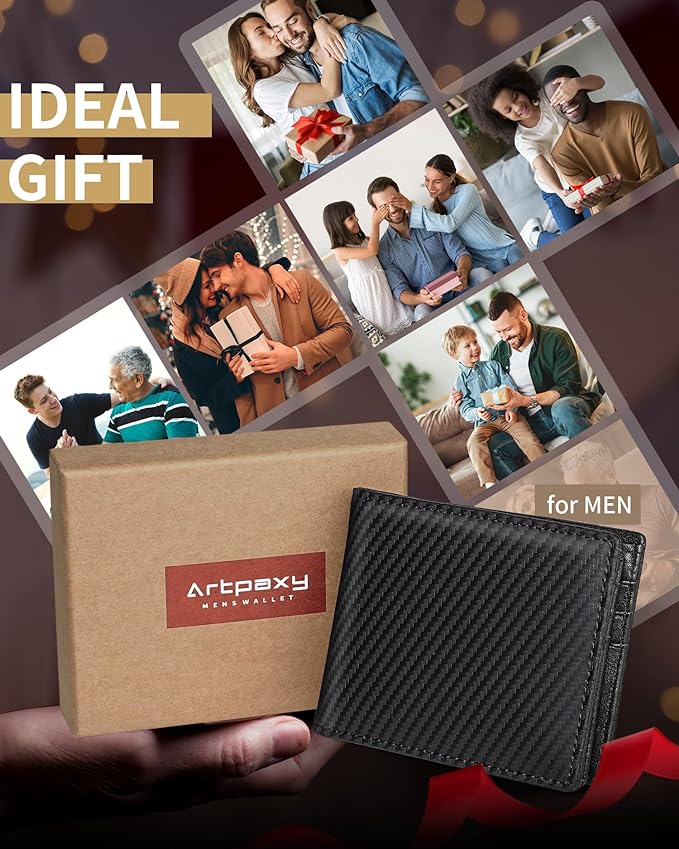 Mens Wallet Genuine Leather Bifold RFID Blocking Wallet - Image 6