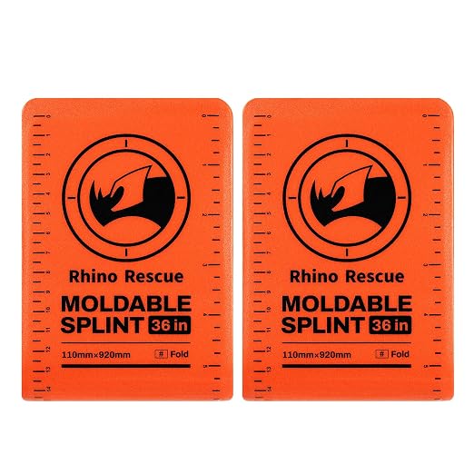 RHINO RESCUE First Aid Splint 36" X 4.3" Orange-Gray, Keep Bones in Position by RHINORESCUE