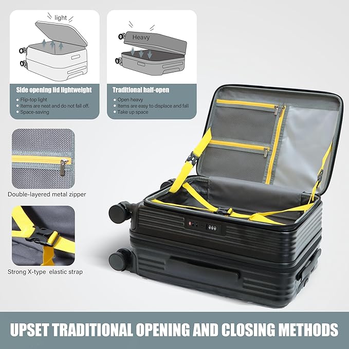 buy 0ne get 0ne free! 20 Inch Expandable Carry on Luggage PC Hard Shell TSA - Image 2