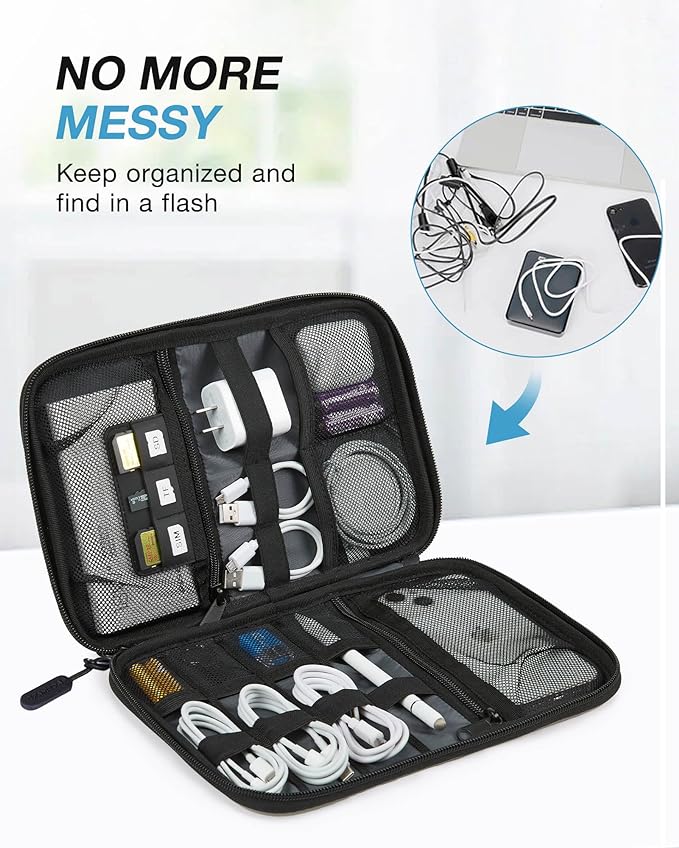 BAGSMART Electronics Travel Organizer Case, Compact Cable Organizer Bag - Image 2