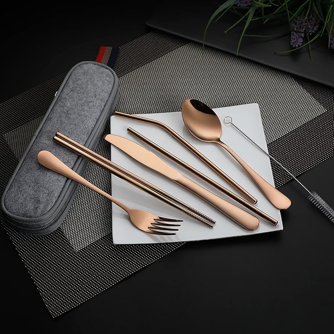 DEVICO Portable Utensils, Travel Camping Cutlery Set, 8-Piece including Knife - Image 6